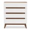 Baxton Studio Calypso Mid-Century White and Walnut Wood 4-Drawer Storage Chest 137-7500 - alternate 8